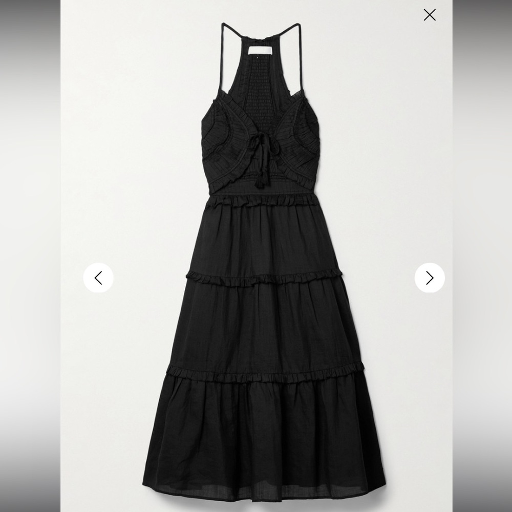 Sea New York Cole Halter Neck Cotton Dress in Black